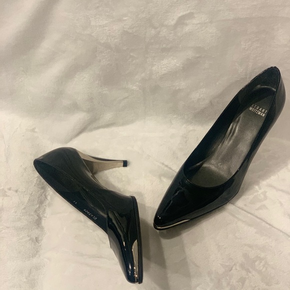 Stuart Weitzman Never Worn Navy Patent Pumps w/Silver Accent, Size 11! - Picture 2 of 9